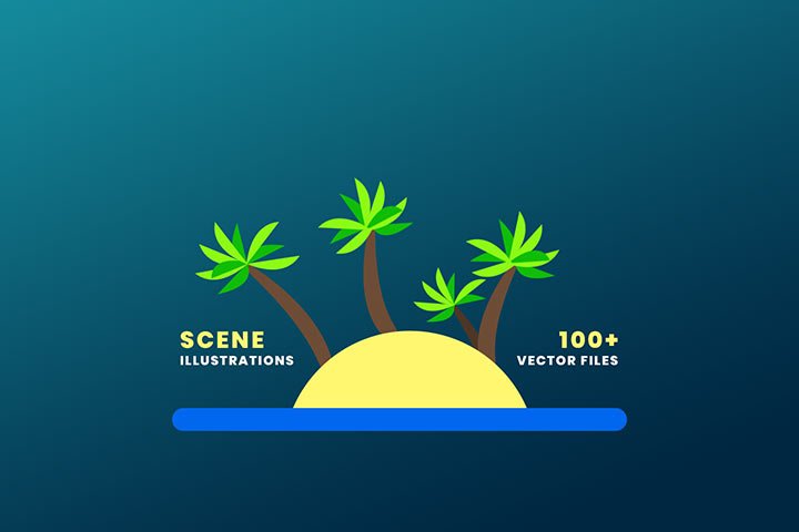 100+ Natural Scene Illustrations | Bisckut