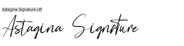 Astagina Signature Font