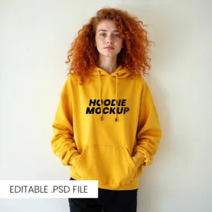 yellow hoodie mockup free download