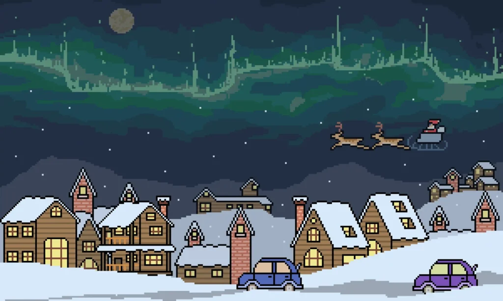 Holiday themed pixel art