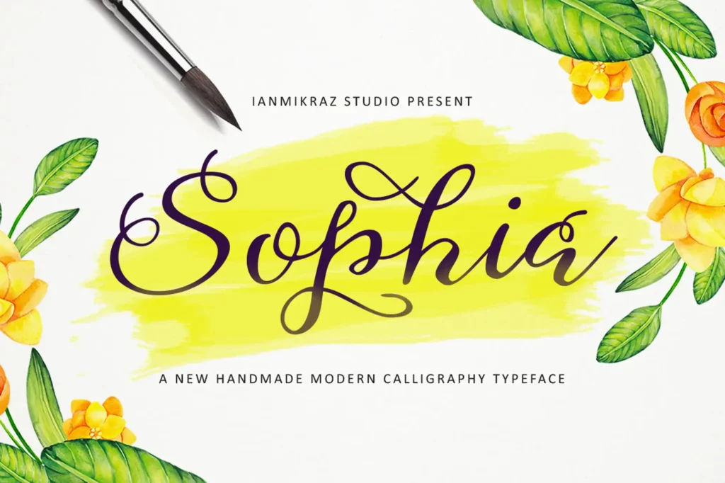 Sophia script luxury font