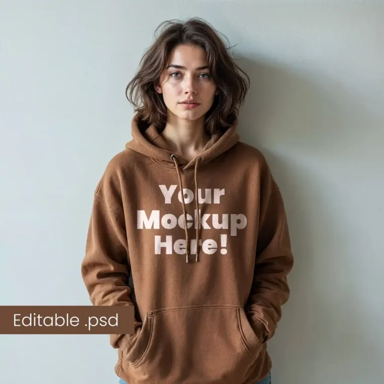 Brown Hoodie Mockup