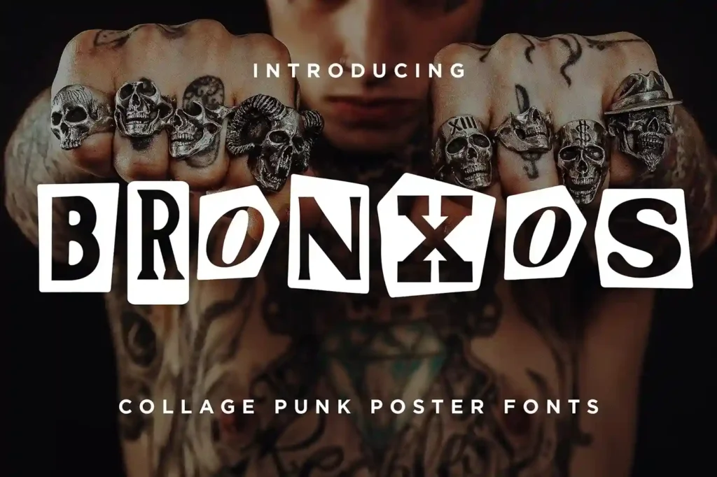 Bronxos – Collage Punk Poster Font