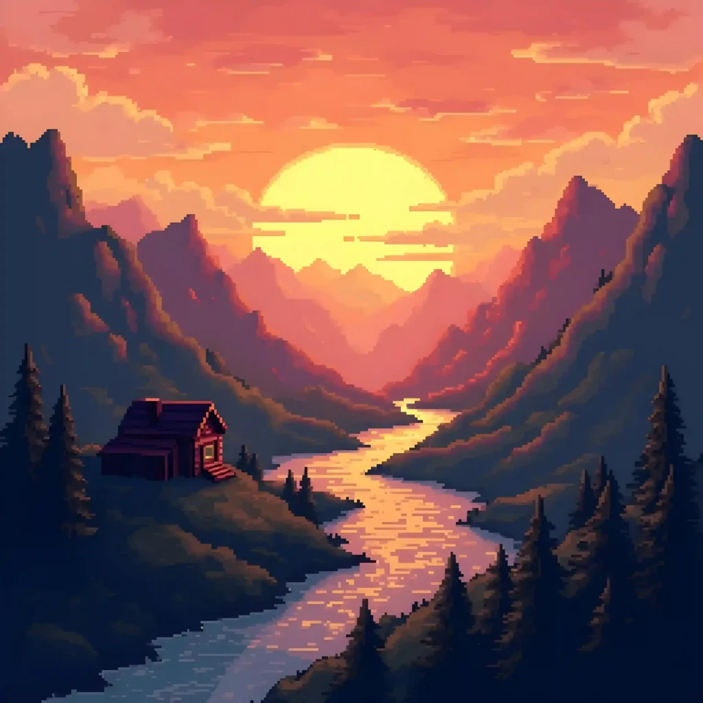 pixel art landscapes