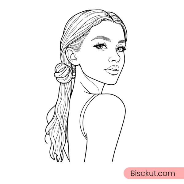 elegant Woman line art download