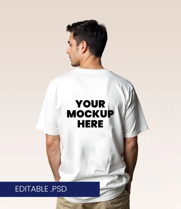 white t-shirt mockup back view download