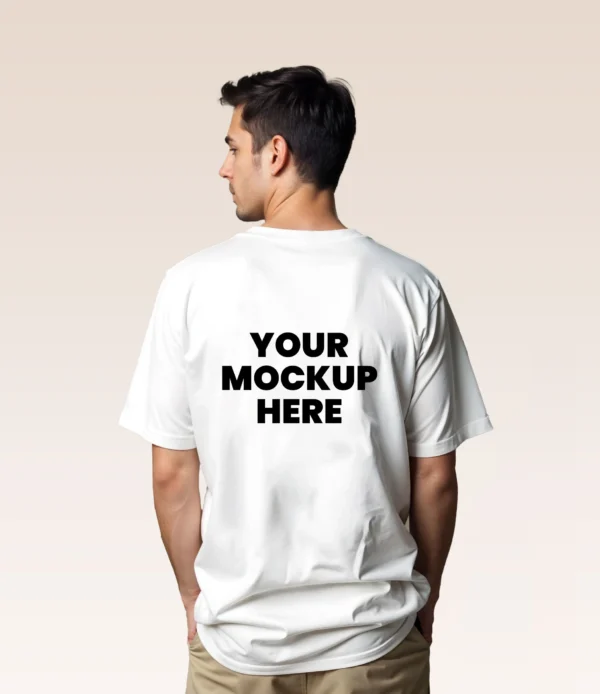 white t-shirt mockup back view download