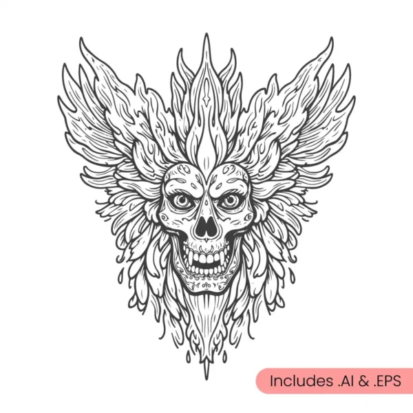 Skull Tattoo Line Art download