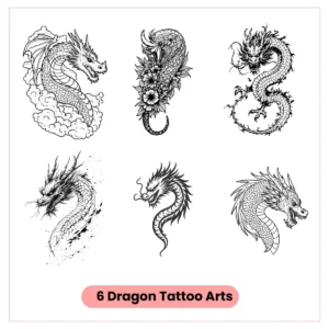 Colection of 6 dragon Tattoo fonts