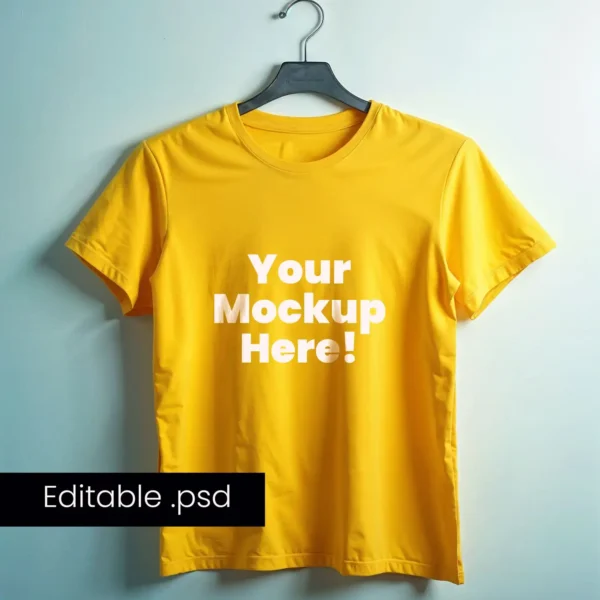 yellow t-shirt mockup free download