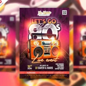 Retro 80's Poster Design - Vintage Flyer Template