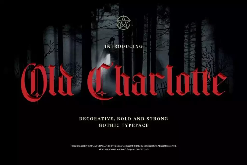 Old Charlotte Decorative Gothic Medieval Font 