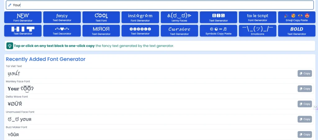 Visual representation of fancytextpro