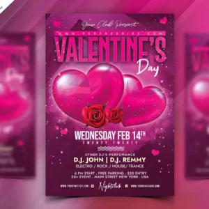 Valentines Day Flyer Celebration PSD Template