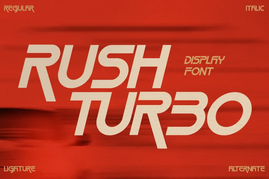 Rush Turbo Modern Display Font 