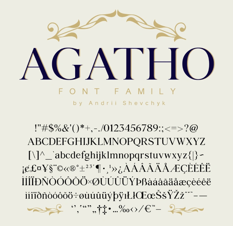 Agatho serif font