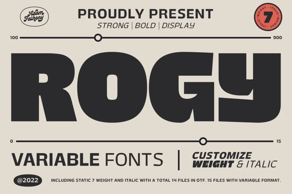 Rogy variable fonts download