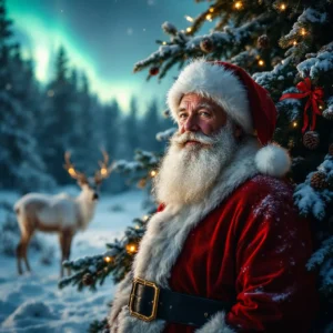 Festive Christmas Background with Santa – High-Quality JPG