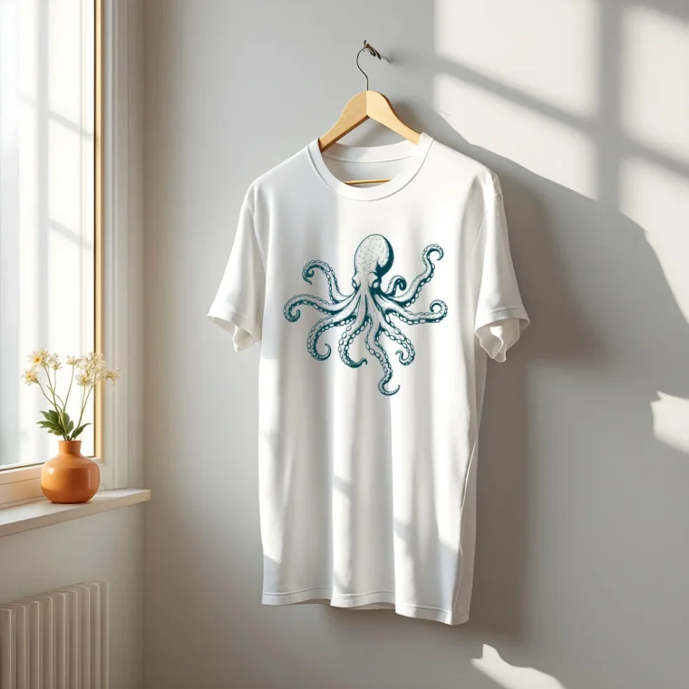 visual of Octopus Line Art on t-shirt print