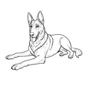 German shepard line art download