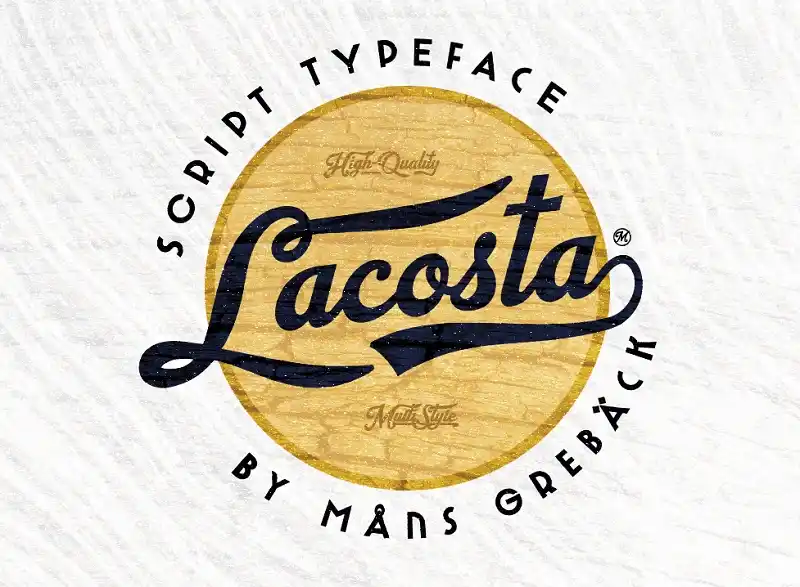 Lacosta script font