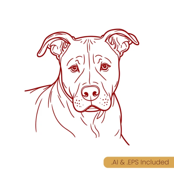 Pitbull Face Line Art download