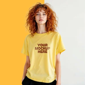 Yellow Oversized T-Shirt Mockup download