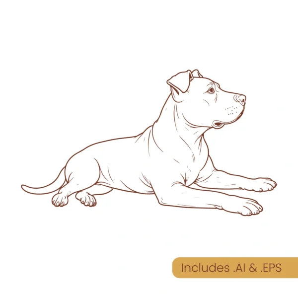 Pitbull dog line art download