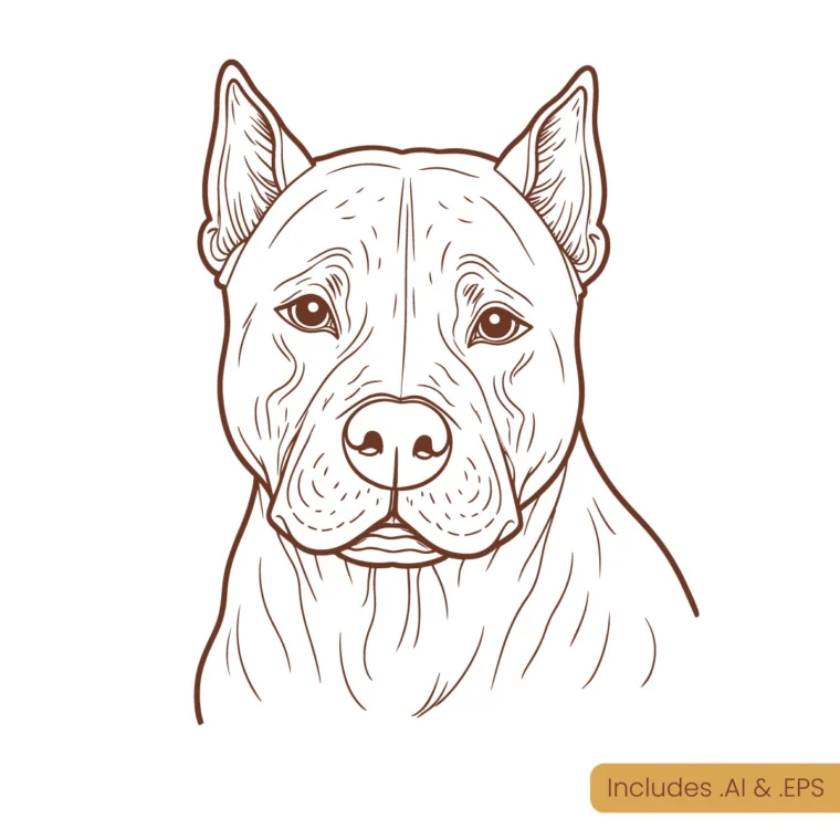 pitbull logo line art download