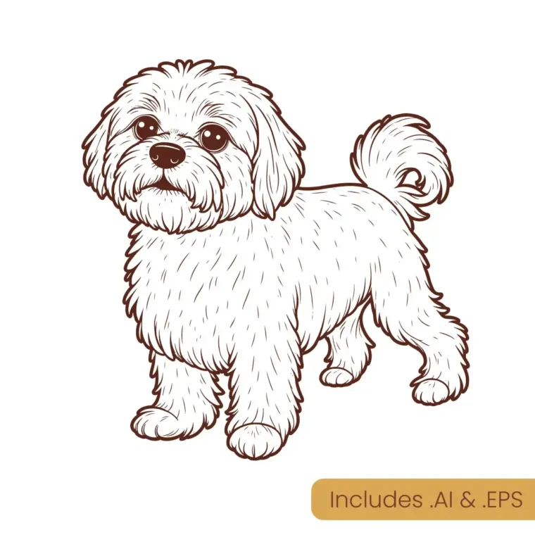 Shih Tzu Dog Line Art download