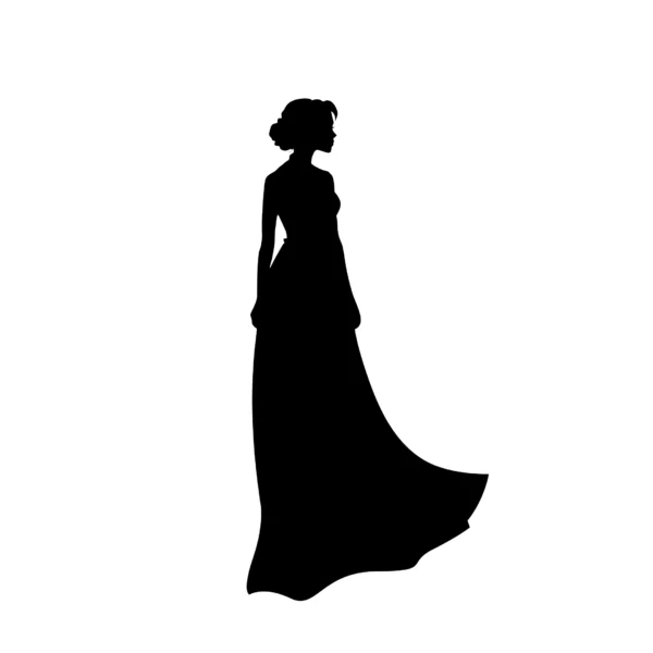 Silhouette of a Woman Standing - Elegant Fashion Design