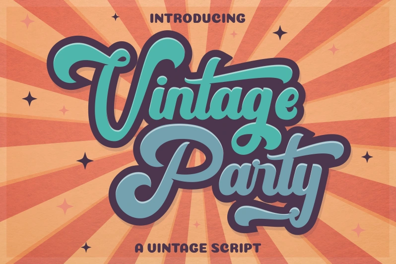 Vintage party font 