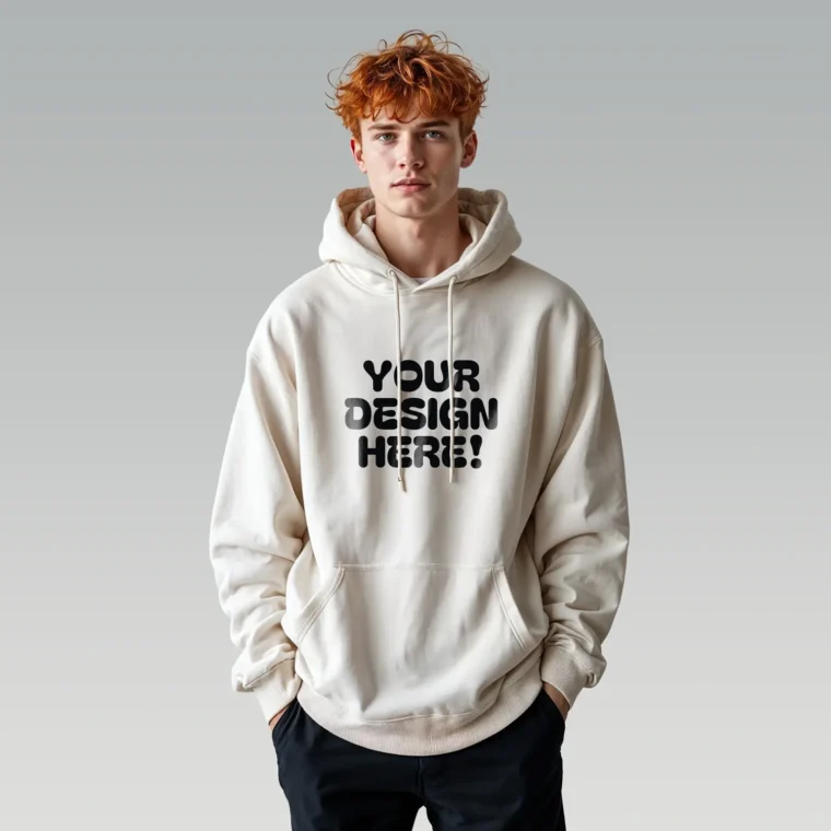 Male White Hoodie Mockup download