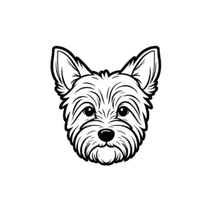 Yorkshire Terrier Logo Line Art download