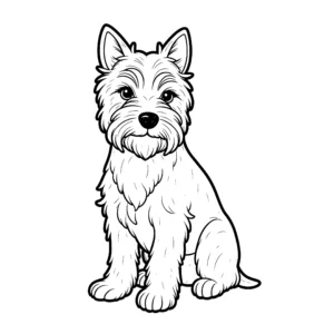 Yorkshire Terrier sitting line art download