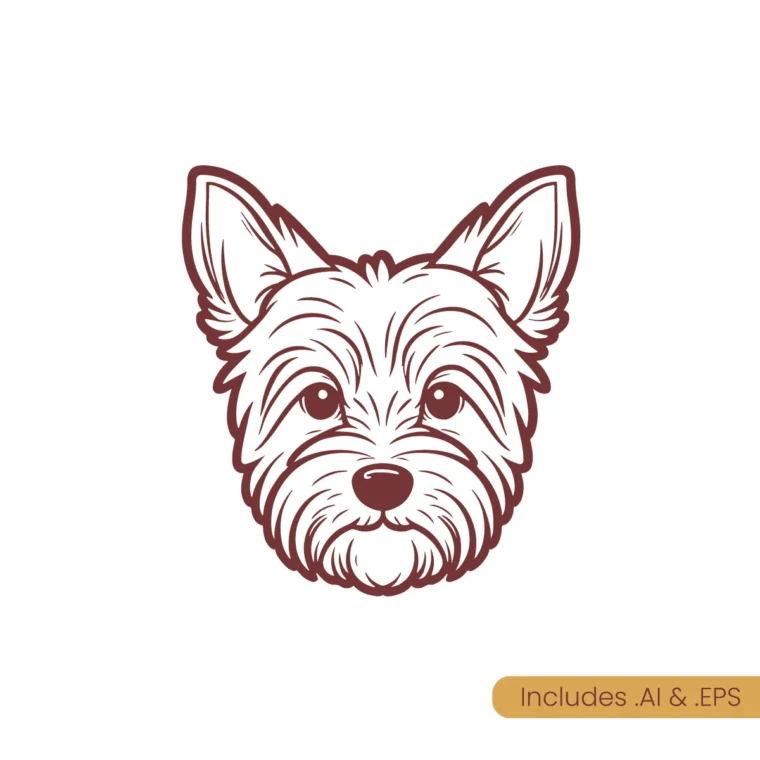 Yorkshire Terrier Logo Line Art download