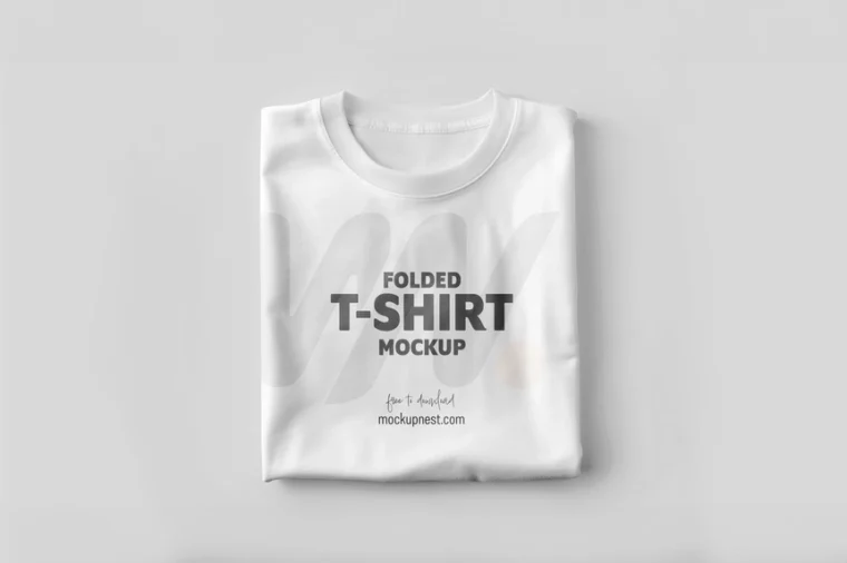 Free Folded T-Shirt Mockup