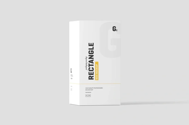 Free Realistic Rectangle Box Mockup