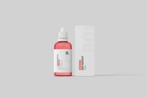 Serum Drop Bottle Packaging Mockup Set