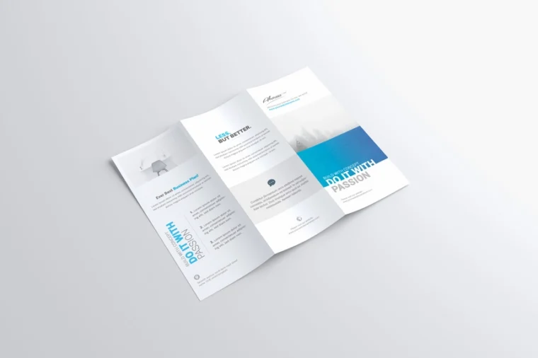 Realistic Trifold Brochure Mockup