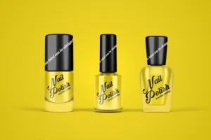 Free Realistic Nail Polish Bottle Mockup PSD