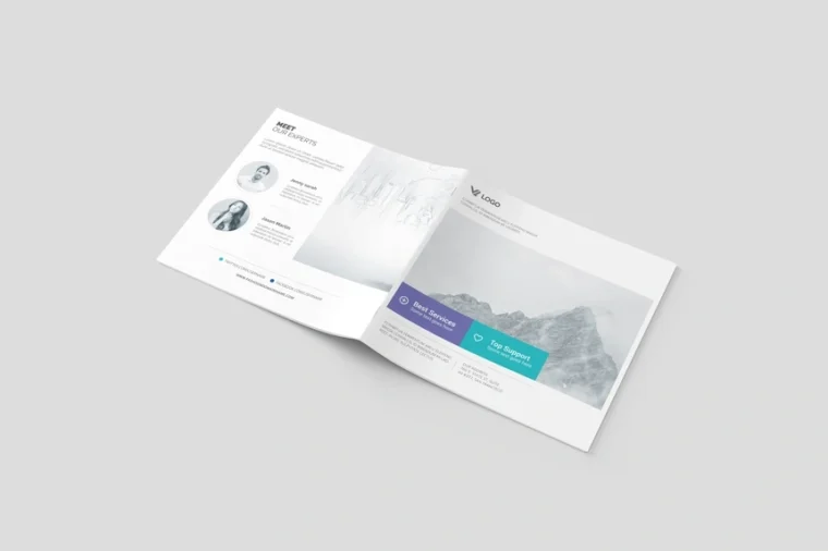 Square Brochure Magazine Mockup