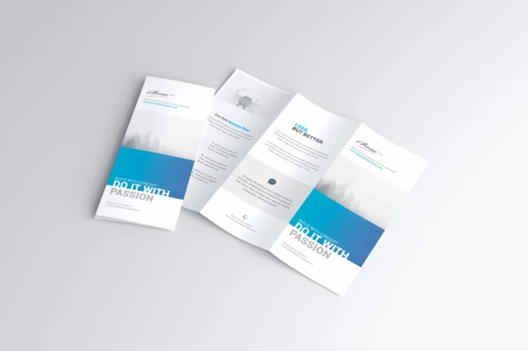 Realistic Trifold Brochure Mockup