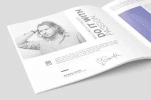 Square Brochure Magazine Mockup