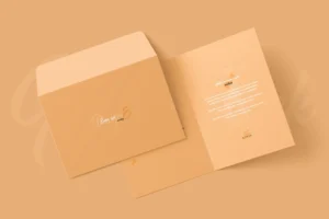 Free A5 Folded Invitation Card Mockup