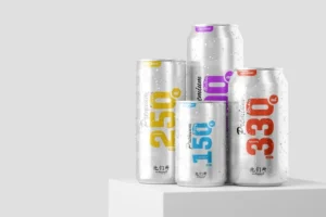 Free Realistic Multisize Beer Can Mockup