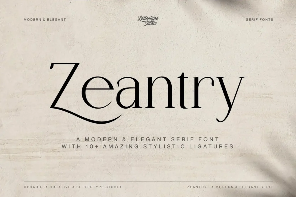 Zeantry font preview