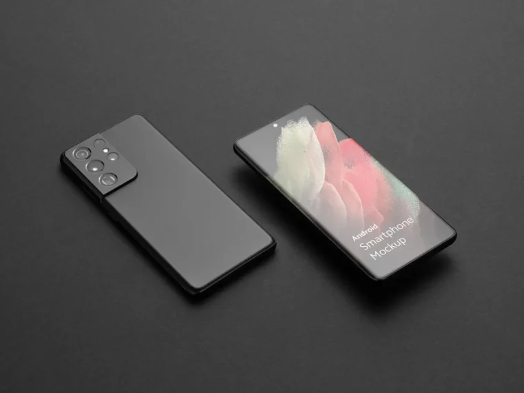 Free Android Smartphone Mockup for showcasing app designs, UI/UX, and branding projects.