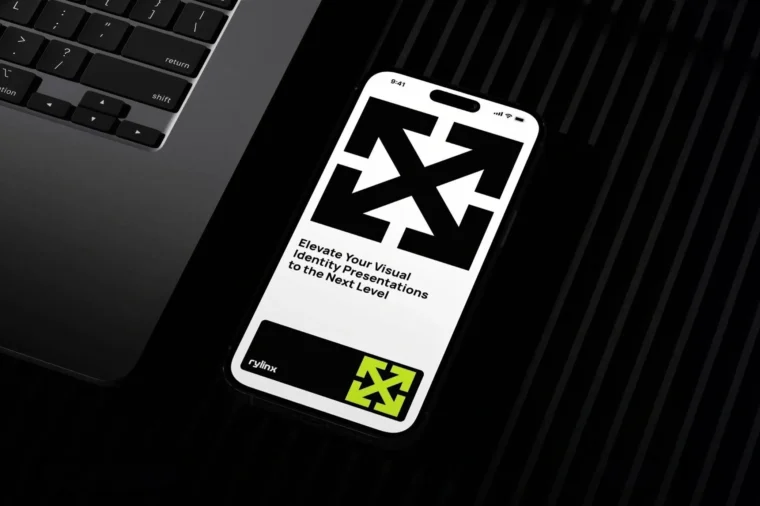 Free Dark Mode iPhone mockup PSD for sleek app UI/UX presentation with Smart Object layer