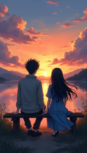 Cute Anime Couple iPhone Wallpaper – A Sweet Romantic Touch!